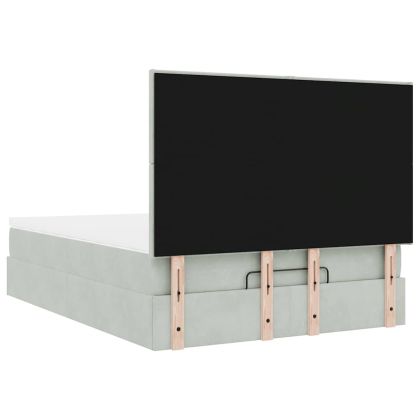 Легло с матраци Светло сиво 140x190cm кадифе