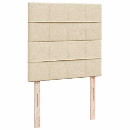 Османска легло с матрак и LED, кремаво, 80x200 см, плат