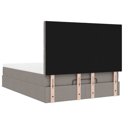 Османска легло с матрак и LED, кафяво, 140x190 см, плат