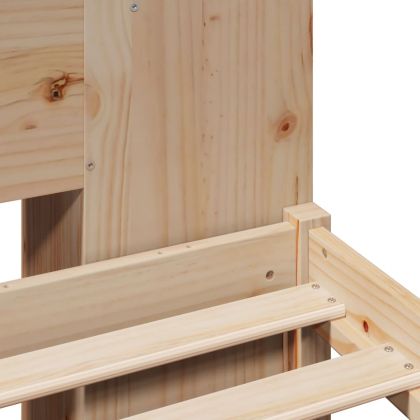 Легло с етажерка за книги, без матрак, 180x200 см, бор масив