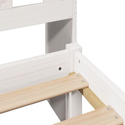 Легло с етажерка за книги, без матрак, 180x200 см, бор масив