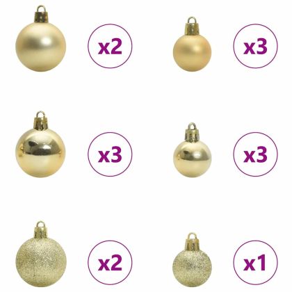 Изкуствена коледна елха с подсветка Сребрист 150 cm PET