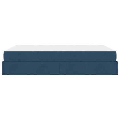 Рамка за легло с матрак Синьо 140 x 190 cm текстил