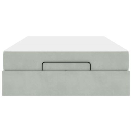 Рамка за легло с матрак Светлосиво 120 x 190 cm Кадифе