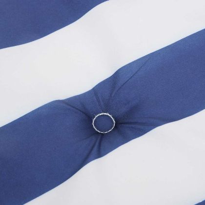 Възглавници за градински стол 2 бр синьо и бяло 40x40x4 см плат