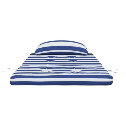 Възглавници за столове Адирондак 2 бр синьо-бели Оксфорд плат