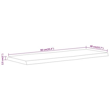 Плот за маса, 90x40x2,5 см, правоъгълен, акация масив, жив ръб