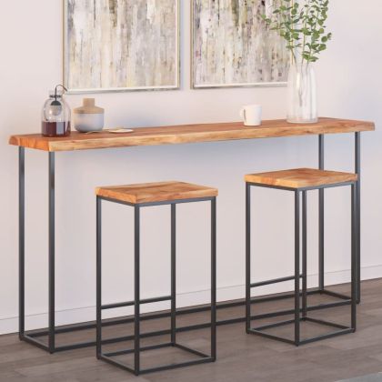 Плот за маса, 160x40x2,5 см, правоъгълен, акация масив, жив ръб