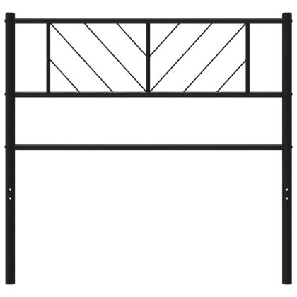 Метална табла за глава, черна, 75 см