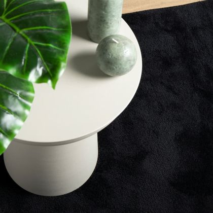 Килим OVIEDO с къс косъм, черен, 240x240 см