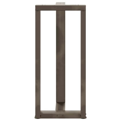 Крака за бар маса, Т-образни, 2 бр., черни, 40x35x(90-91) см, стомана