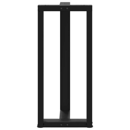 Крака за бар маса, Т-образни, 2 бр., черни, 50x35x(90-91) см, стомана