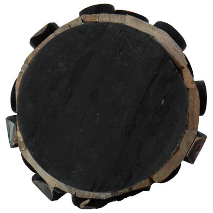 Коледно дърво с поставка Кафяво 60 cm Тиково дърво масив