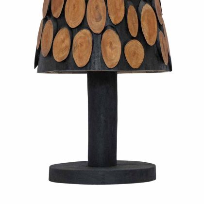 Коледно дърво с поставка Кафяво 120 cm Тиково дърво масив