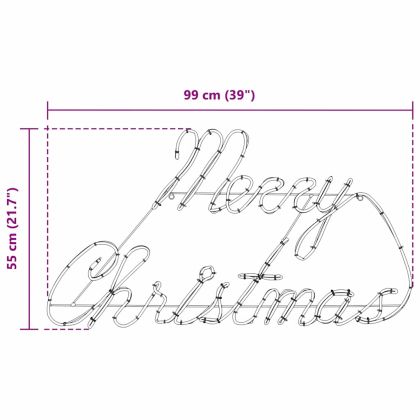 Коледен знак Червено 99 x 55 x 13 см Желязо