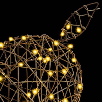 3D елен с 250 LED светодиода Топло бяло 180 cm Ратан