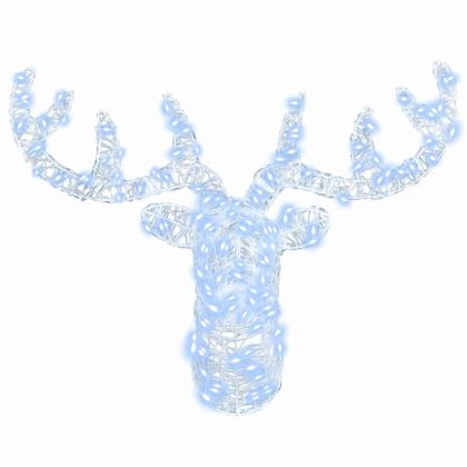 Глава на елен Студено бяло 68 x 36.5 x 62.5 см Акрил