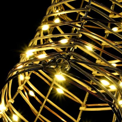 Дядо Коледа, който дърпа шейна Топло бяло 60 cm Ратан