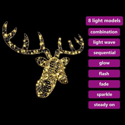 Дядо Коледа, който дърпа шейна Топло бяло 60 cm Ратан