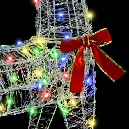 Дядо Коледа, който дърпа шейна цветно 70 x 26 x 128.5 см Акрил