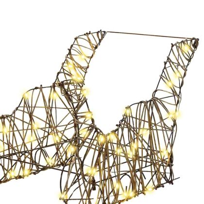 Дядо Коледа, който дърпа шейна Топло бяло Ратан