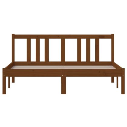 Рамка за легло, меденокафява, масивно дърво, 140x190 см