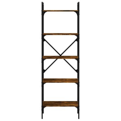 Библиотека 5 рафта опушен дъб 56x31,5x174 см инженерно дърво