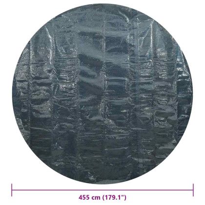 Плаващо соларно покривало за басейн, PE, 455 см, черно и синьо