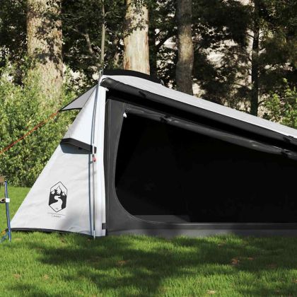 Къмпинг палатка тунелна 2 души бял затъмняващ плат водоустойчив