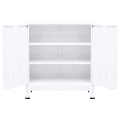 Индустриален скрин за съхранение, бял, 90x40x100 cм, стомана