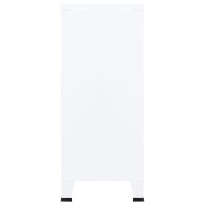 Индустриален скрин за съхранение, бял, 90x40x100 cм, стомана