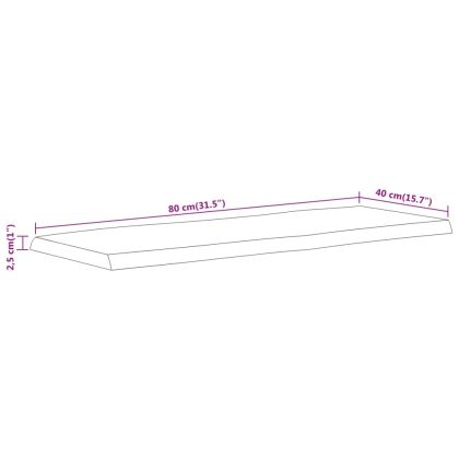 Плот за маса, 80x40x2,5 см, правоъгълен, акация масив, жив ръб
