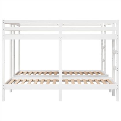 Рамка за тройно легло, бяло, 200x200/80x200 см, бор масив