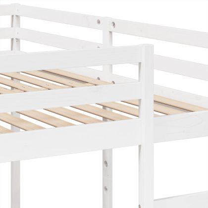 Рамка за тройно легло, бяло, 200x200/80x200 см, бор масив