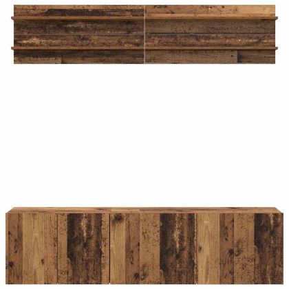 ТВ Единици Монтиране на стена 6 pcs Старо дърво Инженерно дърво