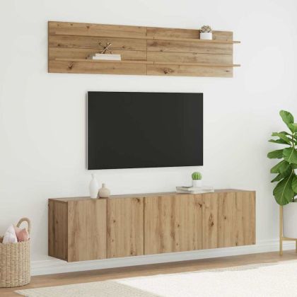 ТВ Единици Монтиране на стена 6 pcs дъб артизан Инженерно дърво