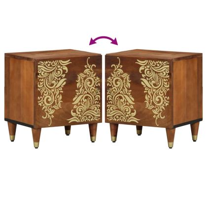 Нощно шкафче с врата Меден кафяв 40 x 33 x 46 см