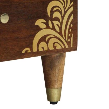 Нощен шкаф Меден кафяв 40 x 33 x 46 см Солидно мангово дърво