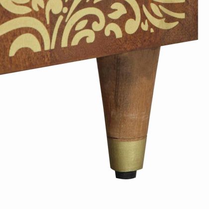 Нощно шкафче с врата с чекмедже Меден кафяв 50 x 33 x 60 см