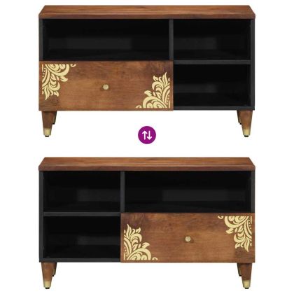 ТВ шкаф Меден кафяв 80 x 33 x 46 см Солидно мангово дърво