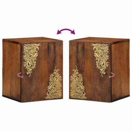 Стенен шкаф Меден кафяв 38 x 33 x 48 см Солидно мангово дърво