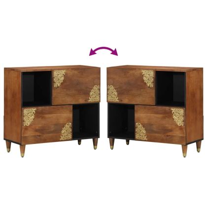 Служебен шкаф Кафяво 80 x 33 x 75 см Солидно мангово дърво