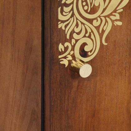 Висок шкаф с рафт Кафяво 40 x 33 x 110 см Солидно мангово дърво