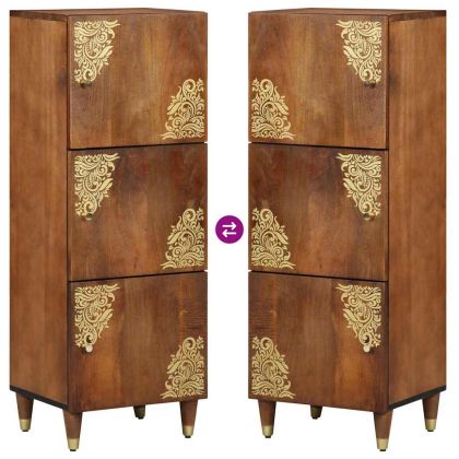 Висок шкаф с рафт Кафяво 40 x 33 x 110 см Солидно мангово дърво