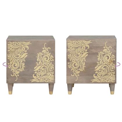 Нощно шкафче с врата 2 pcs Сив 40 x 33 x 46 см