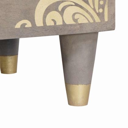 Нощен шкаф с чекмедже Сив 40 x 33 x 46 см Солидно мангово дърво