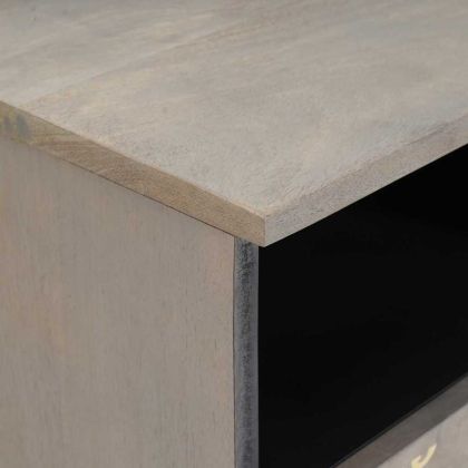 ТВ шкаф с чекмедже Сив 70 x 33 x 46 см Солидно мангово дърво