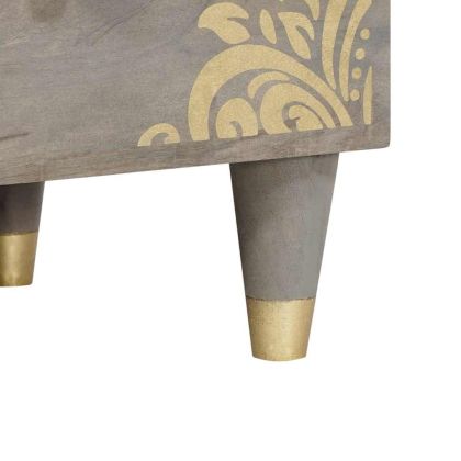 ТВ шкаф с чекмедже Сив 70 x 33 x 46 см Солидно мангово дърво