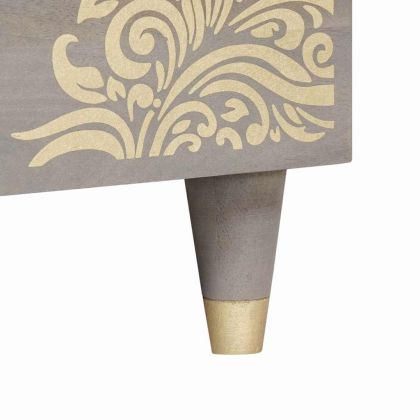 Масичка за кафе Сив 80 x 50 x 40 cm Солидно мангово дърво