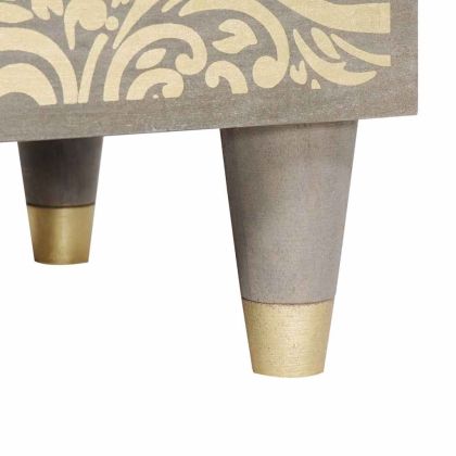 Нощно шкафче с врата Сив 50 x 33 x 60 см Солидно мангово дърво